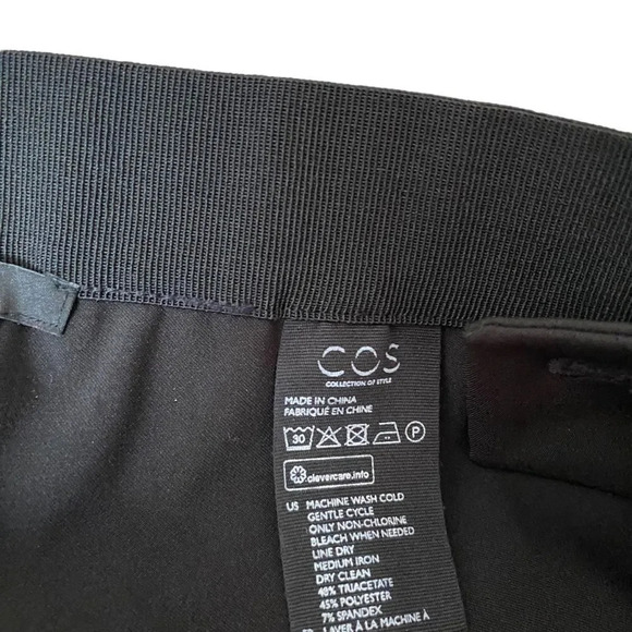 COS Slim Fit Black Stretch Pants Minimal Modern Trousers Size 6 - Picture 5 of 8